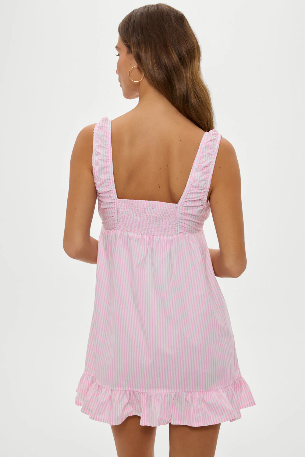 Marilyn Babydoll Dress | Pink Stripe - Image 5