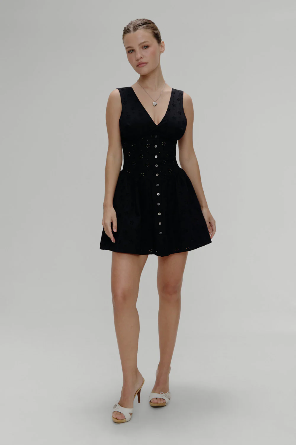 Marley Cotton Eyelet Mini Dress | Eclipse - Image 2