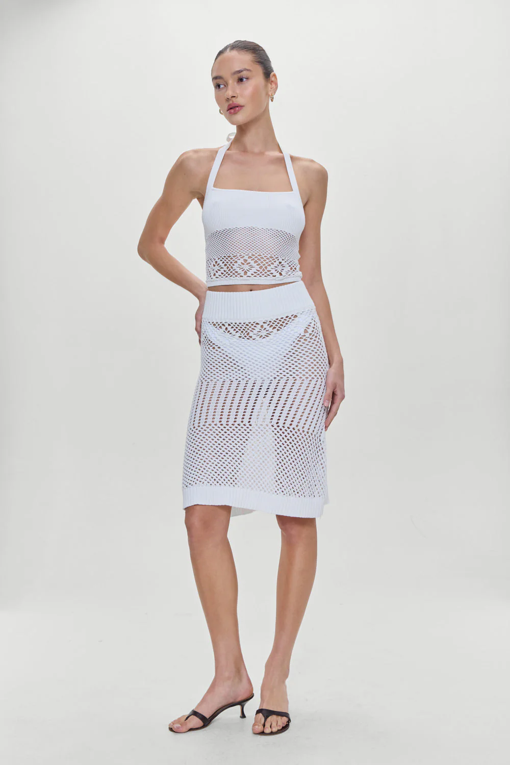 Orchard Crochet Midi Skirt | White - Image 6