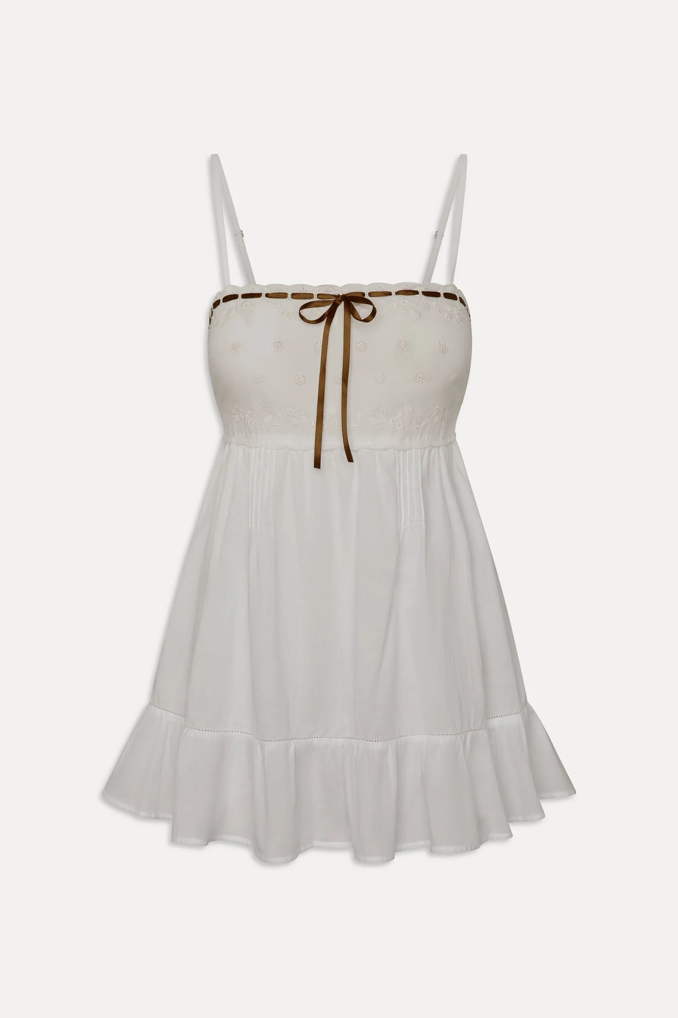 Paris Cotton Babydoll Dress | Daisy White - Image 3