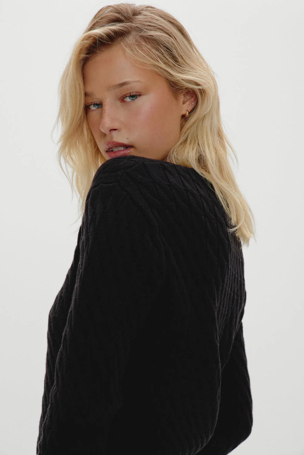 Prince Cable Knit Sweater | Black - Image 4