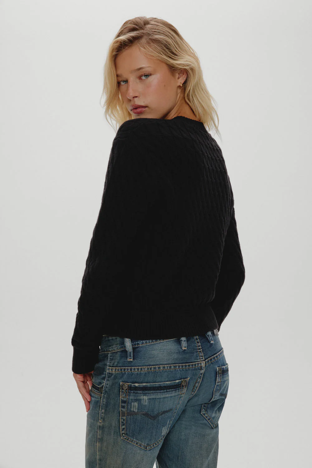 Prince Cable Knit Sweater | Black - Image 6