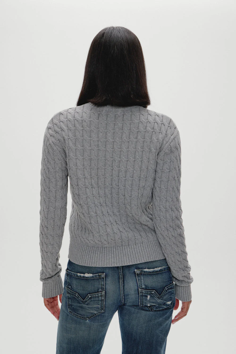Prince Cable Knit Sweater | Cloud Cover - Image 4