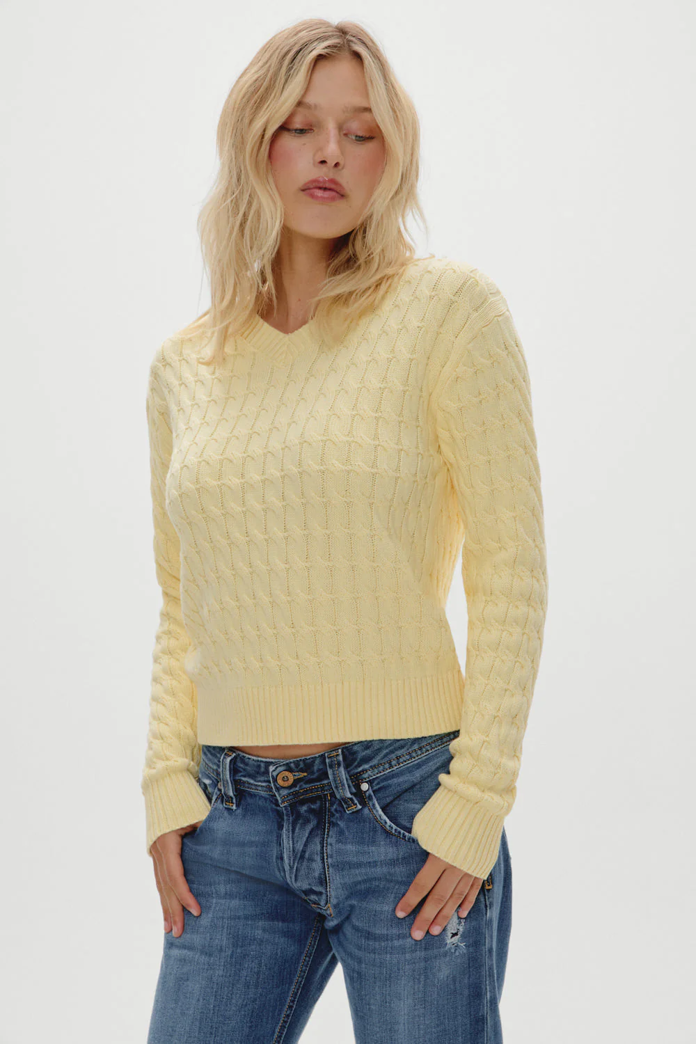 Prince Cable Knit Sweater | Vanilla Sugar - Image 8