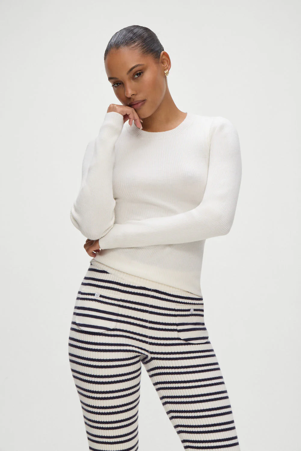 Riley Knit Sweater | White - Image 8