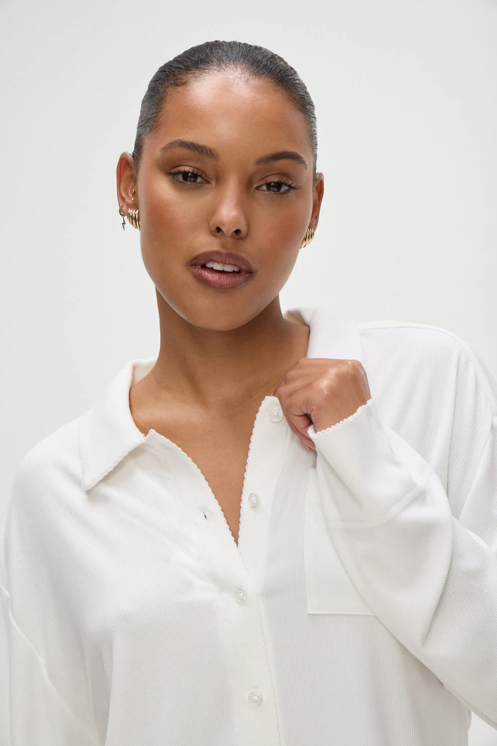 Rory Long Sleeve Sleep Shirt | Seashell - Image 2