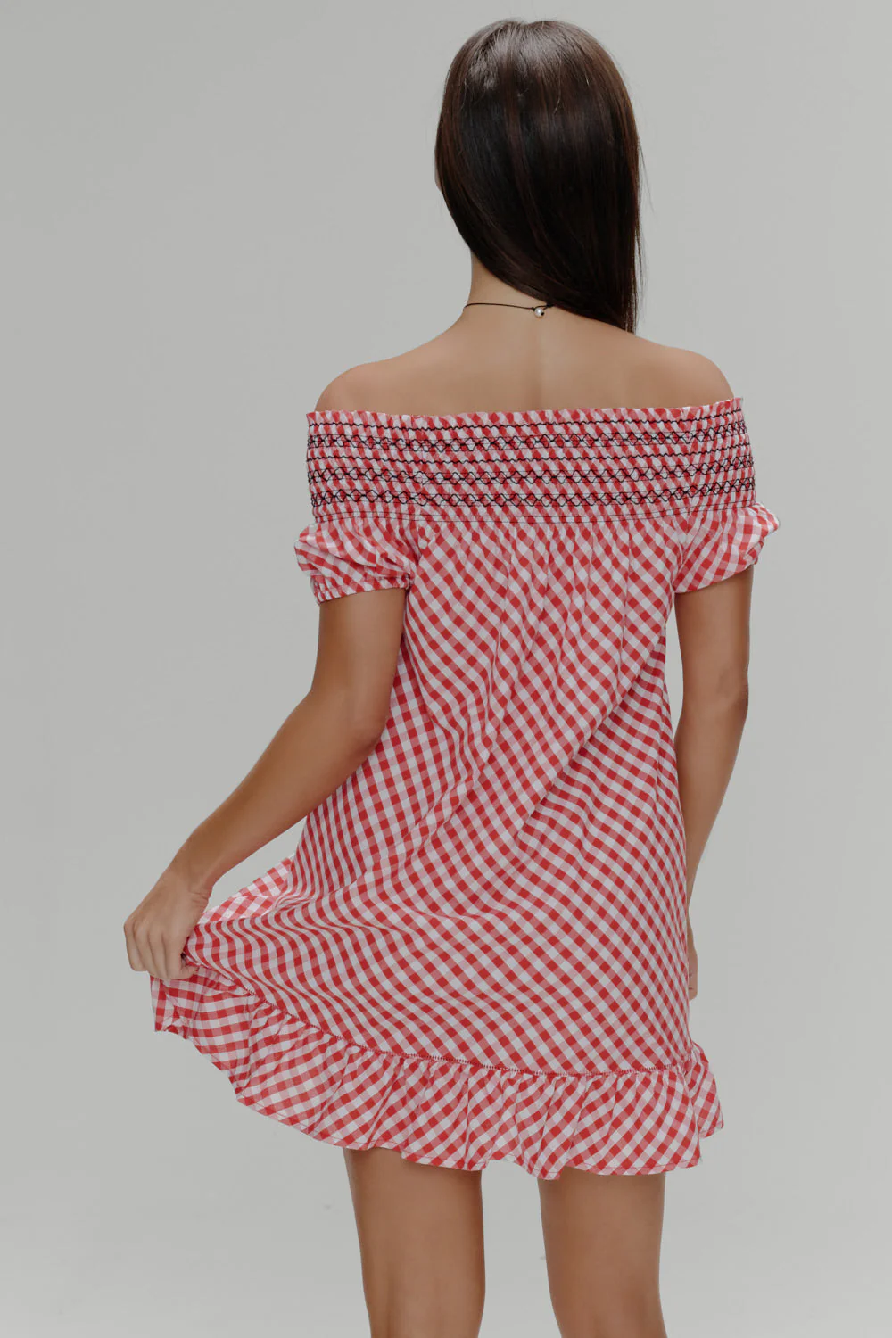 Ruby Gingham Babydoll Dress | Cherry Picnic - Image 4
