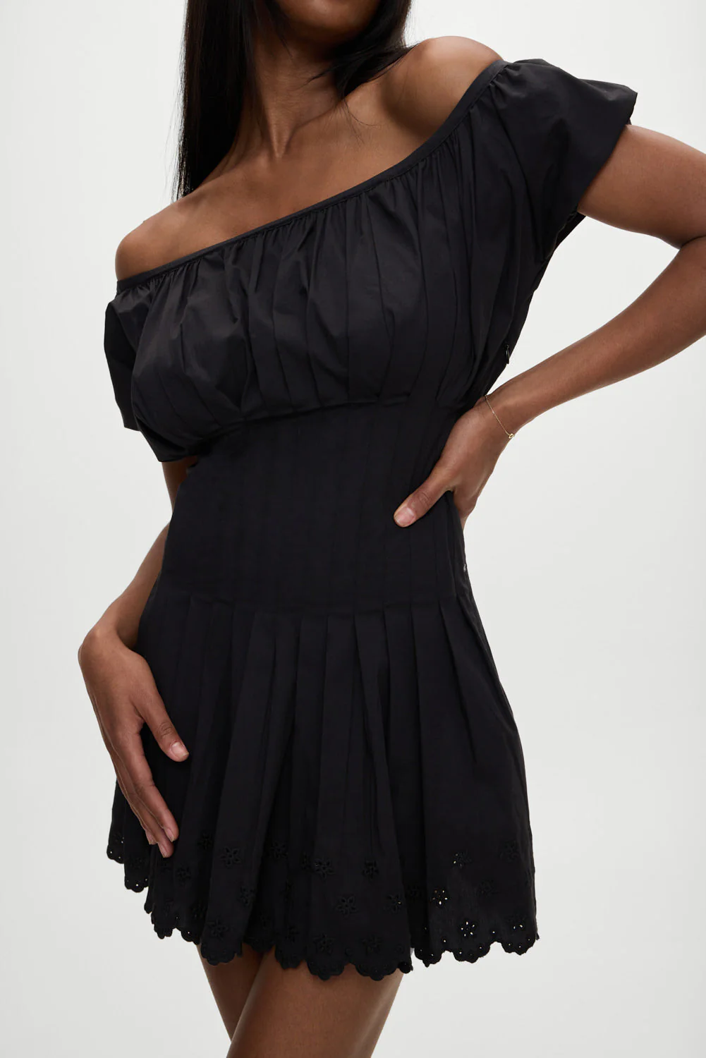 Sadie Embroidered Mini Dress | Black - Image 2