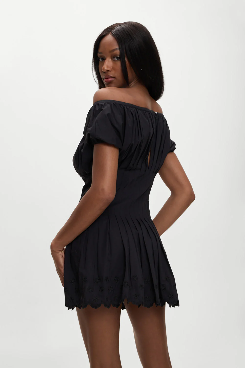 Sadie Embroidered Mini Dress | Black - Image 4