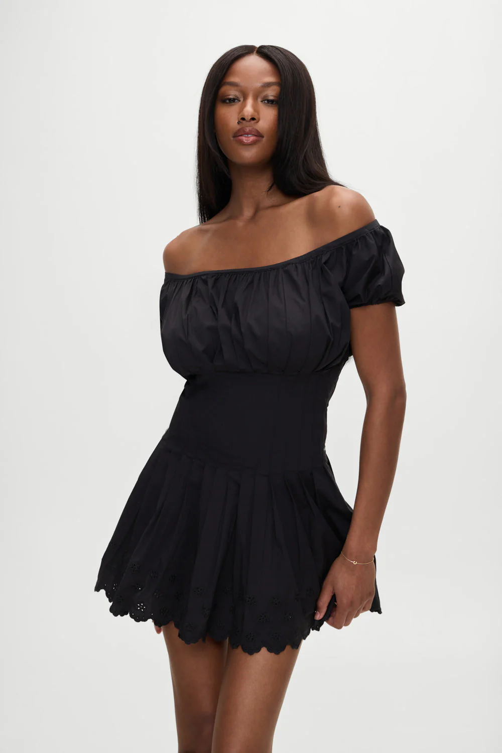 Sadie Embroidered Mini Dress | Black - Image 7
