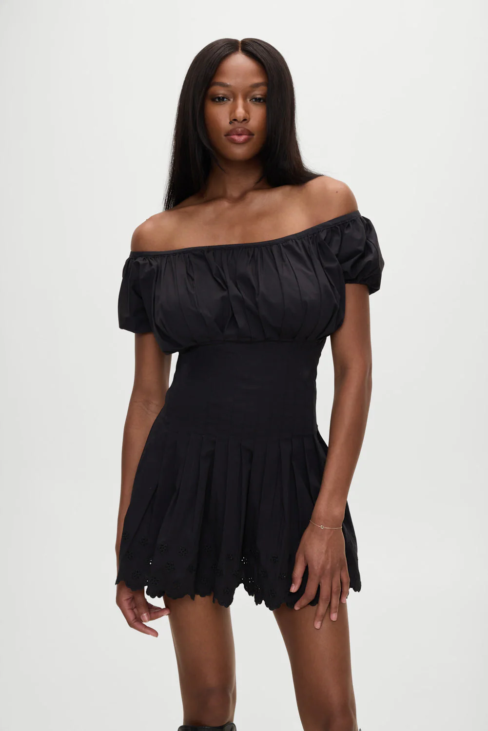Sadie Embroidered Mini Dress | Black - Image 8