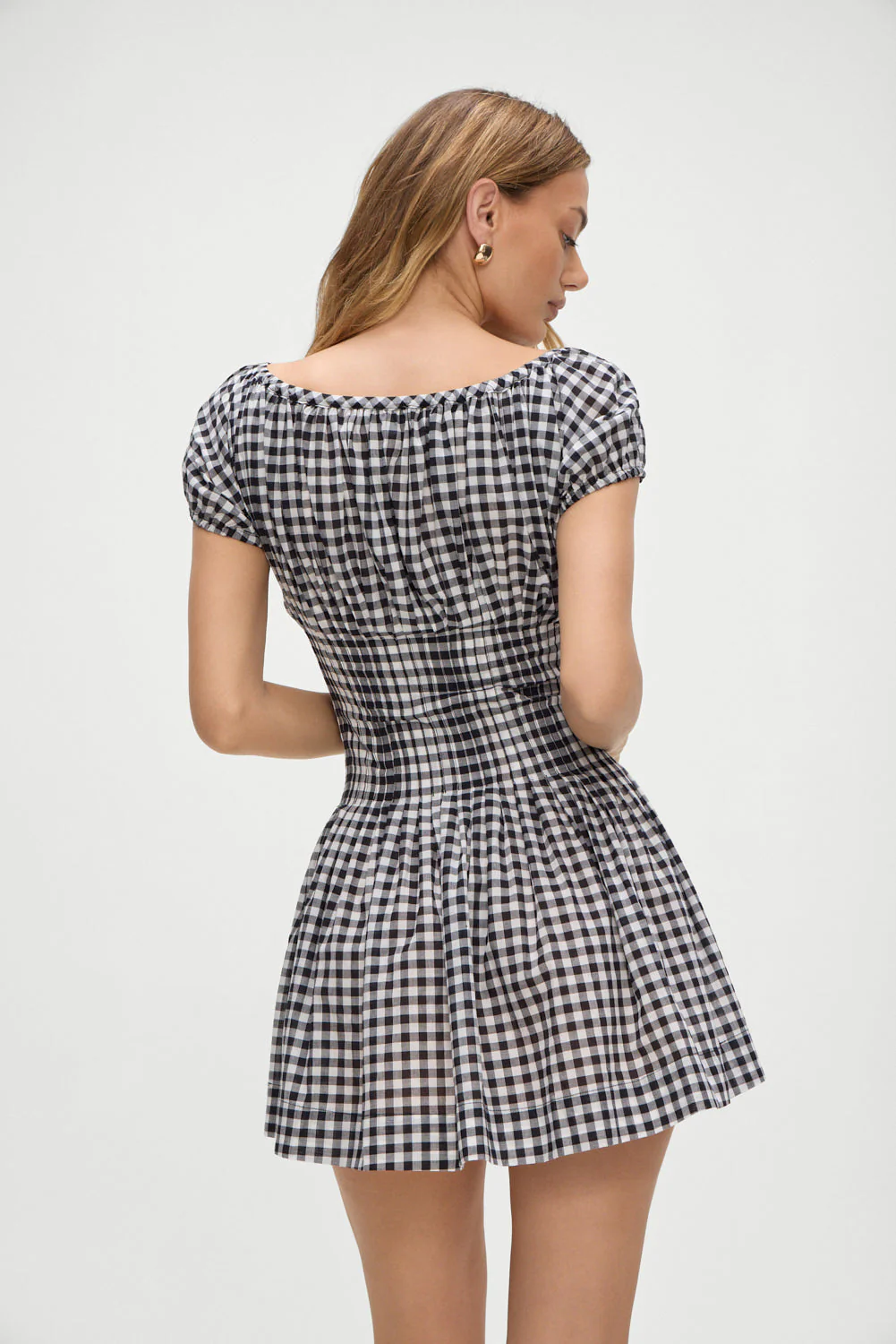 Sadie Gingham Mini Dress | Black Gingham - Image 2
