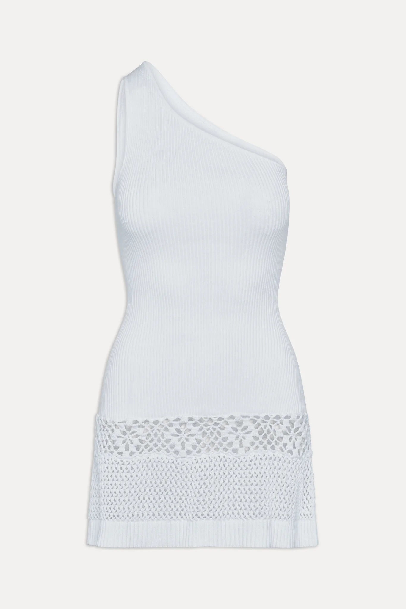 Serenade One Shoulder Crochet Dress | White - Image 3