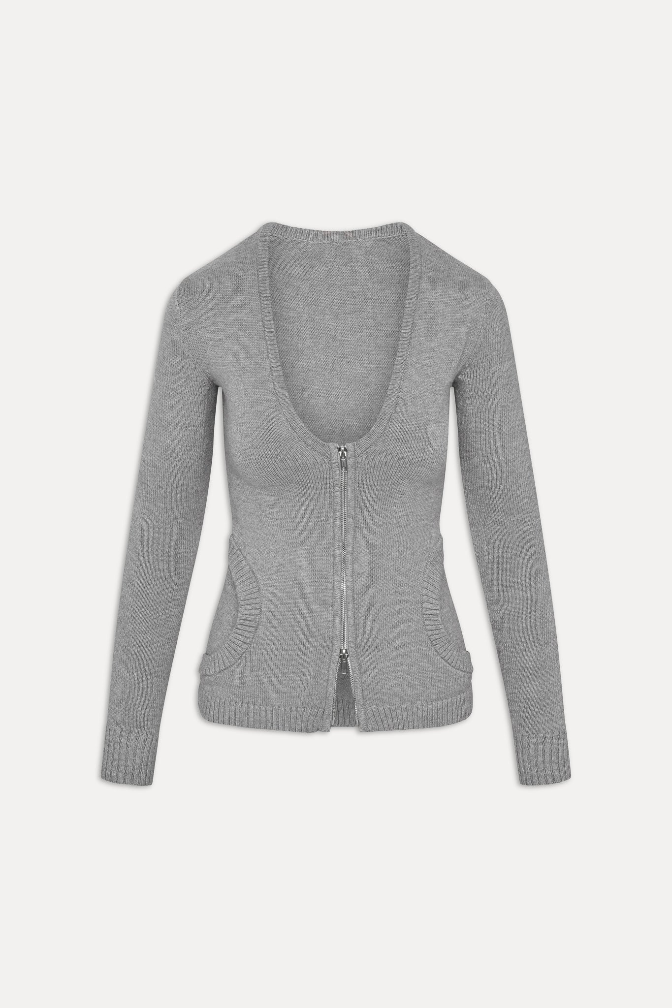 Sienna Zip Up Knit Sweater | Cloud Cover - Image 3