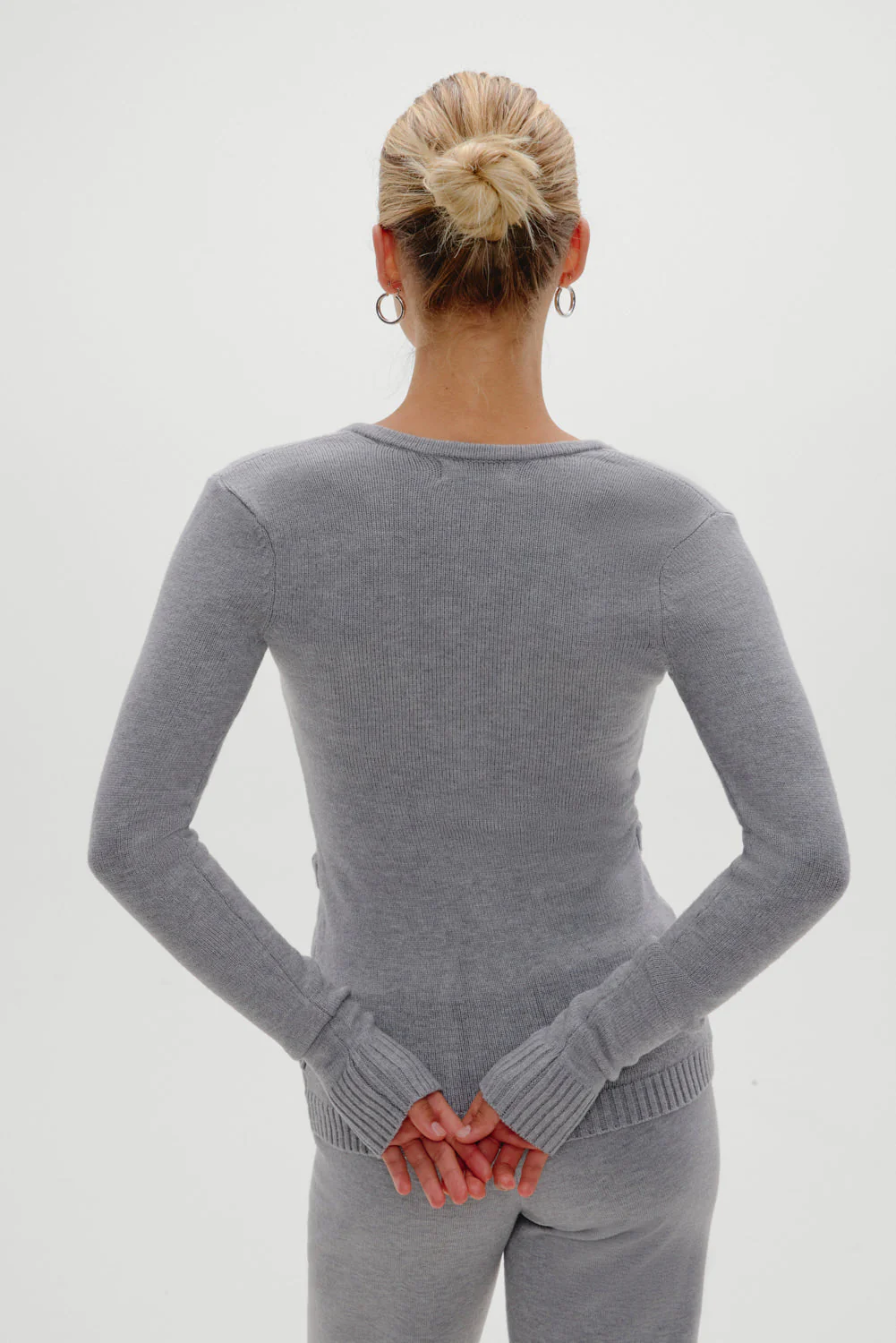 Sienna Zip Up Knit Sweater | Cloud Cover - Image 4