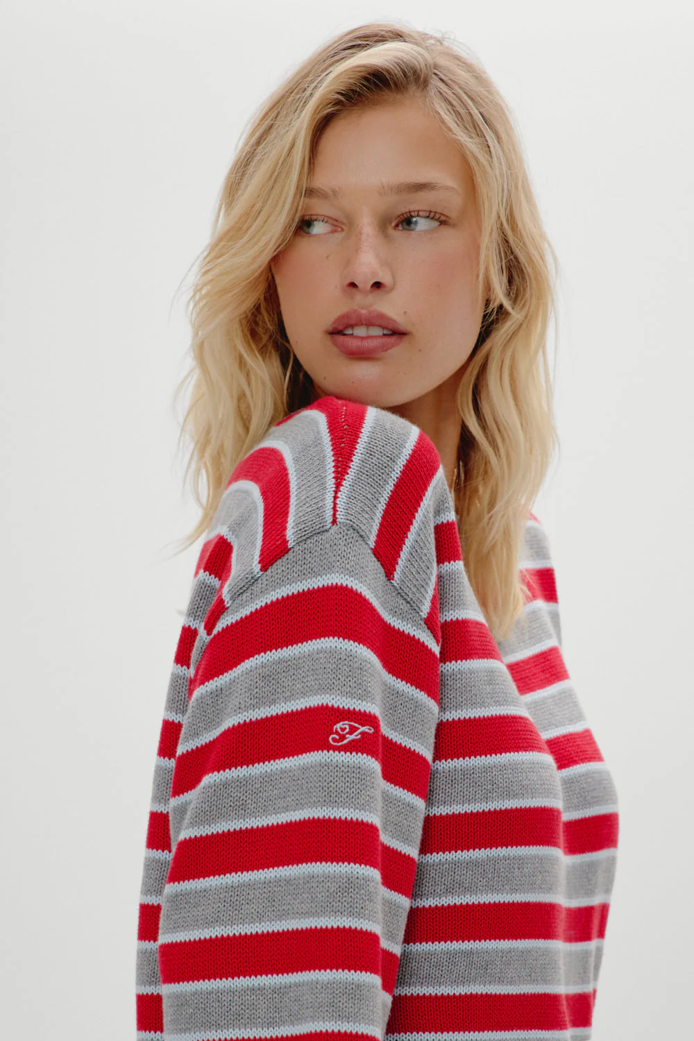 Sloane Oversized Knit Sweater | Cloud Cover Stripe - Image 6