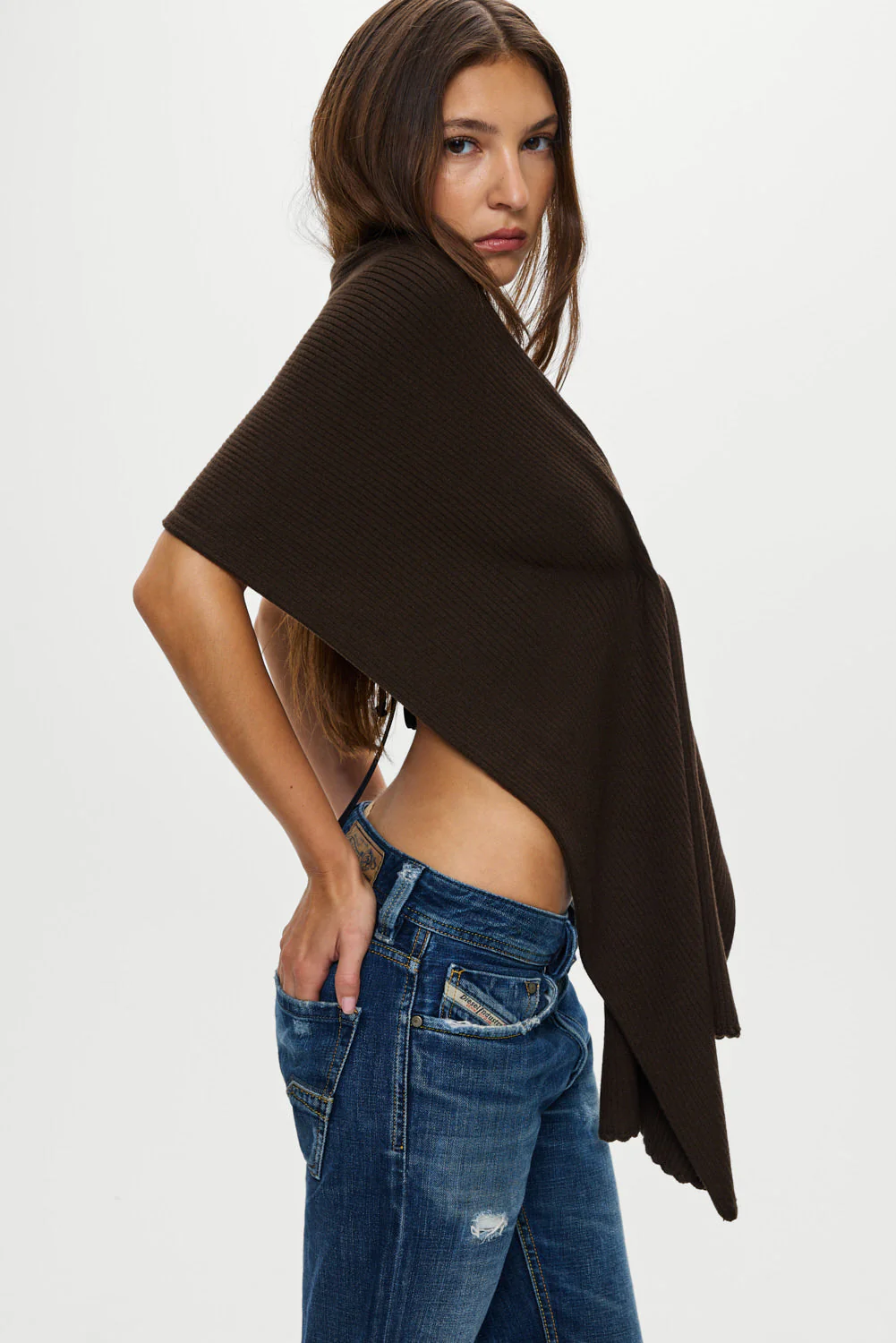 Snug Knit Scarf | Chocolate Brown - Image 5