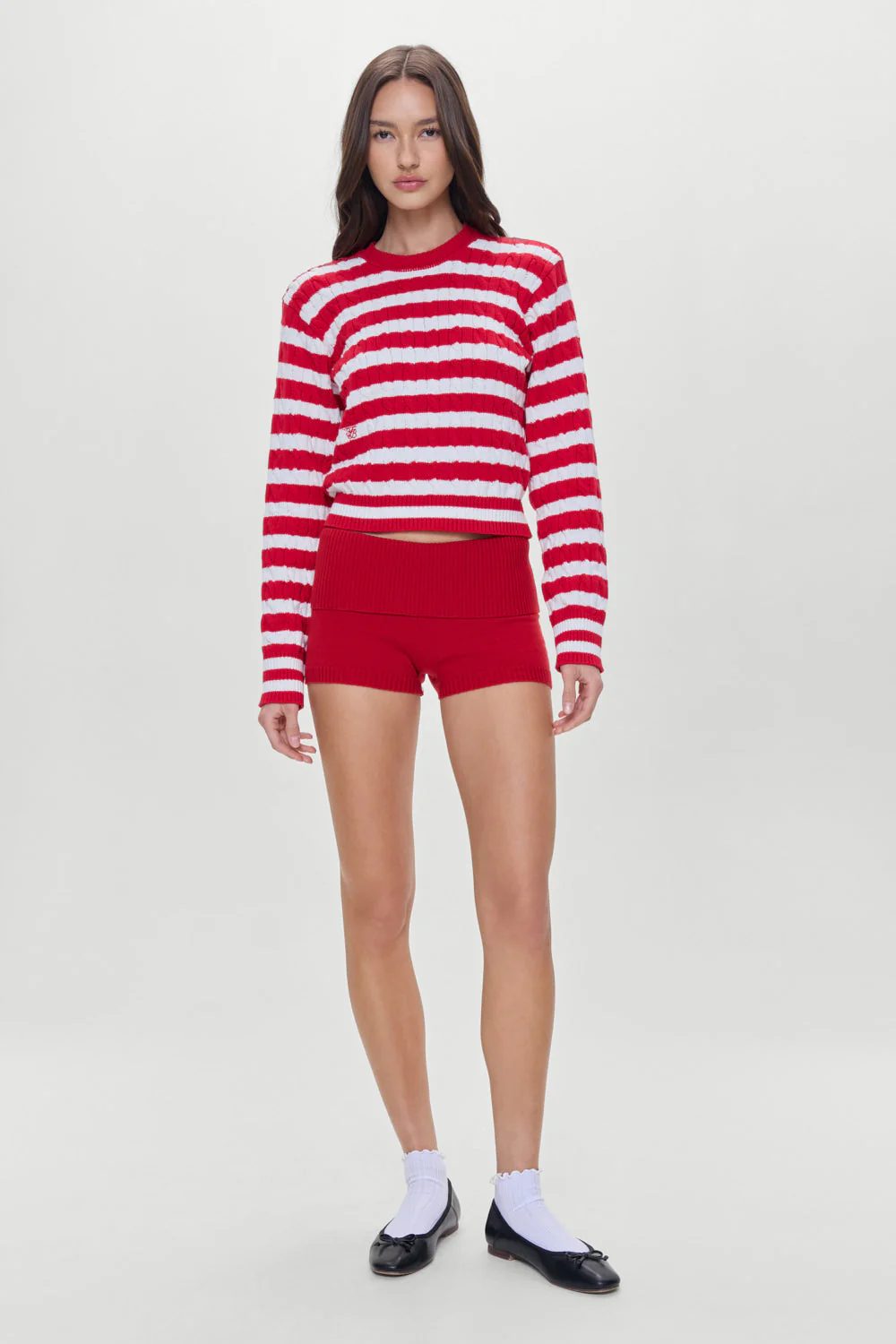 Varsity Cable Knit Sweater | Heartstrings Stripe - Image 2