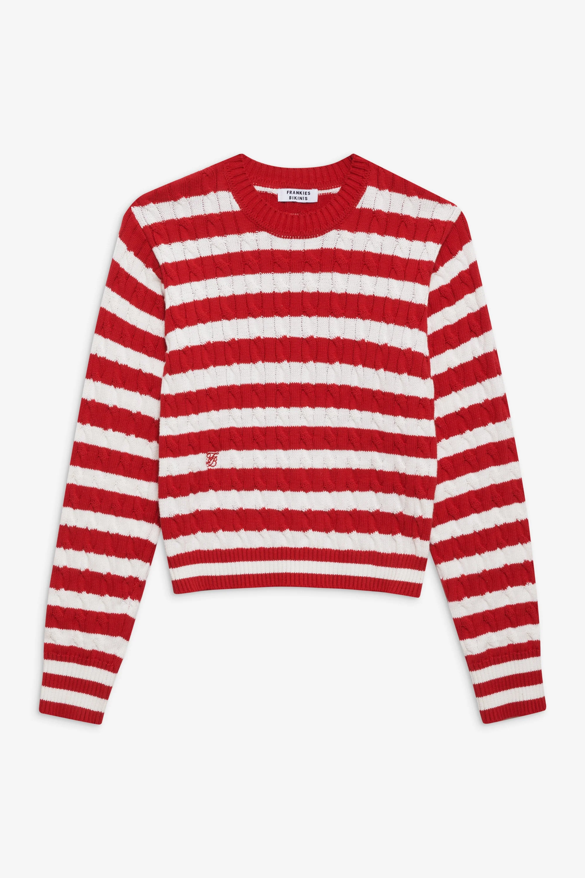 Varsity Cable Knit Sweater | Heartstrings Stripe - Image 3