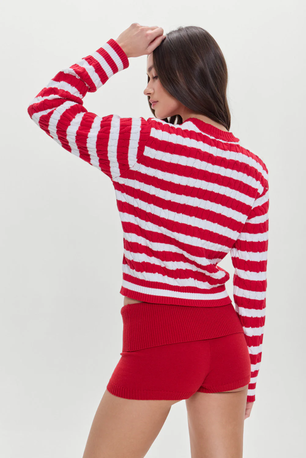 Varsity Cable Knit Sweater | Heartstrings Stripe - Image 5