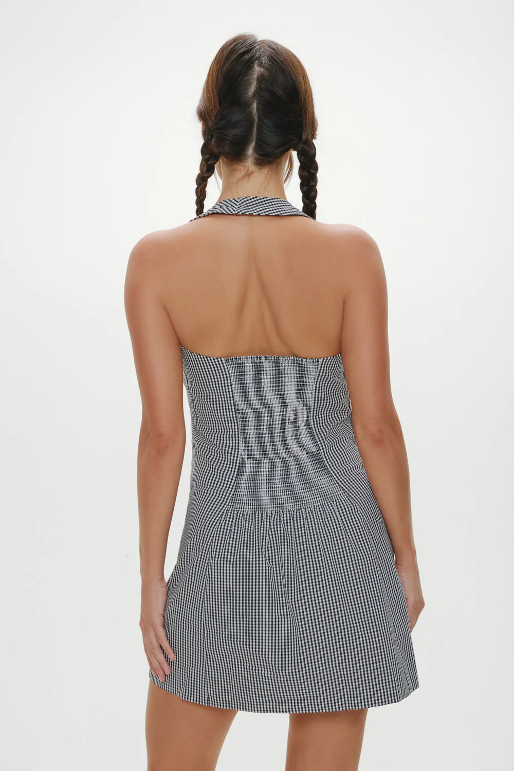 West Cotton Wrap Mini Dress | Morning Gingham - Image 4