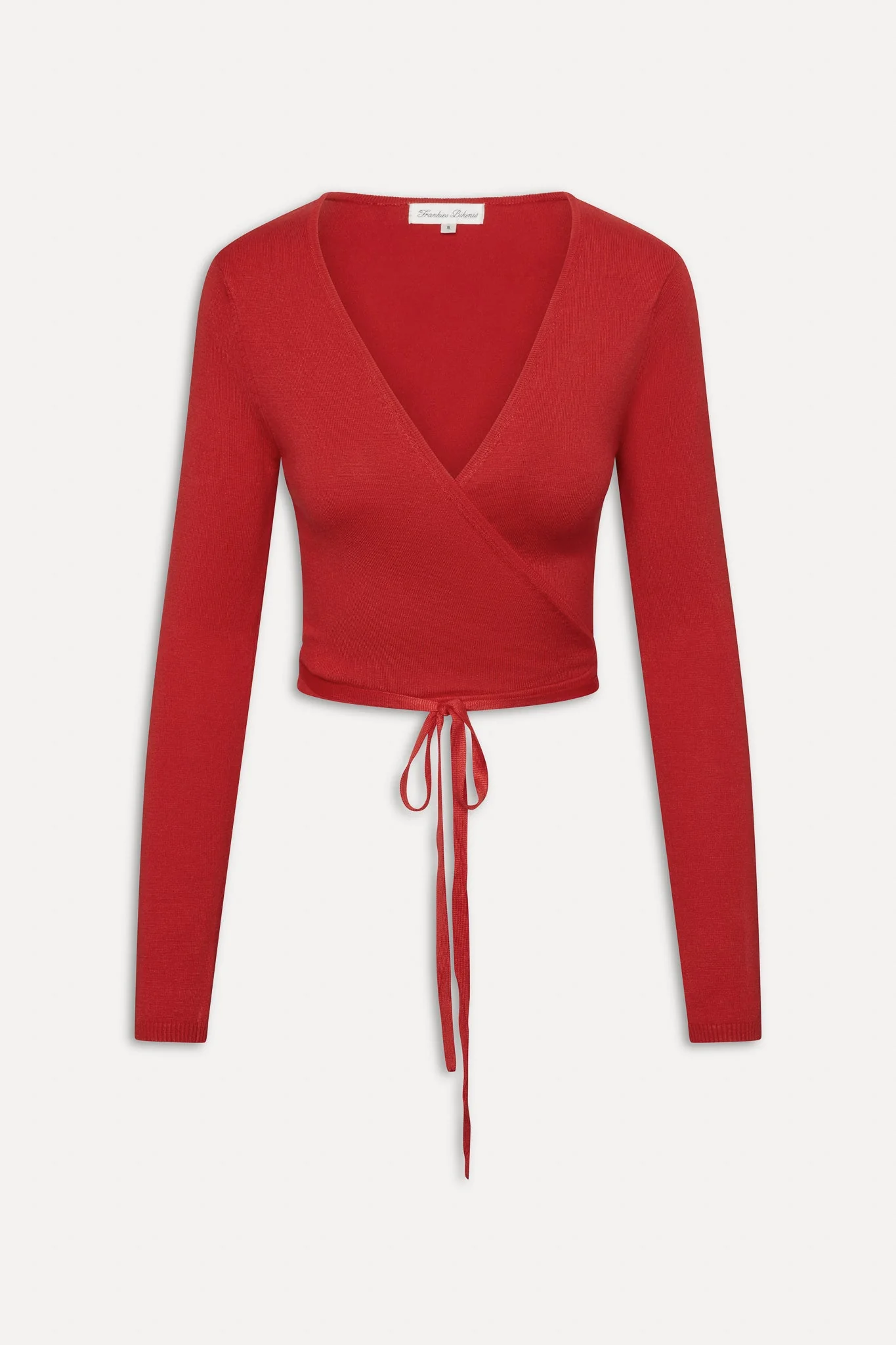 Whisper Long Sleeve Wrap Top | Cherry - Image 3