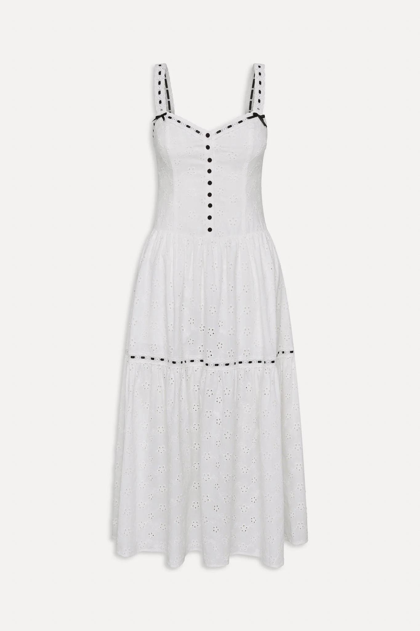 x BELLA HADID Bishop Eyelet Maxi Dress | Salt Air Eyelet - Image 3
