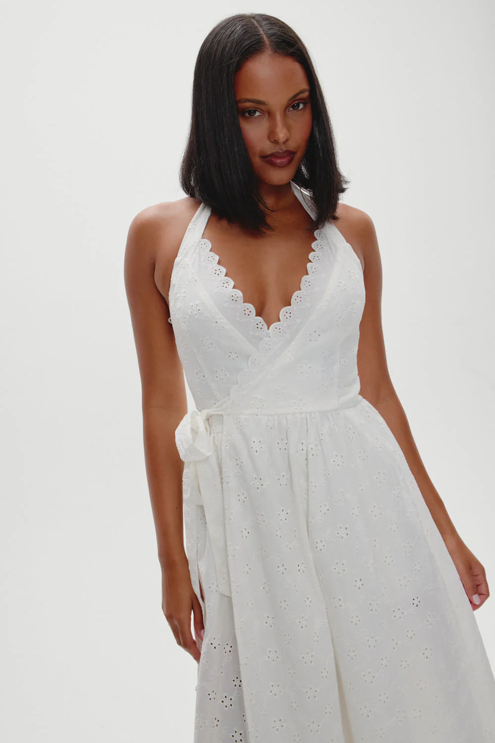 x BELLA HADID Fort Worth Fairy Midi Dress | Salt Air Eyelet - Image 5