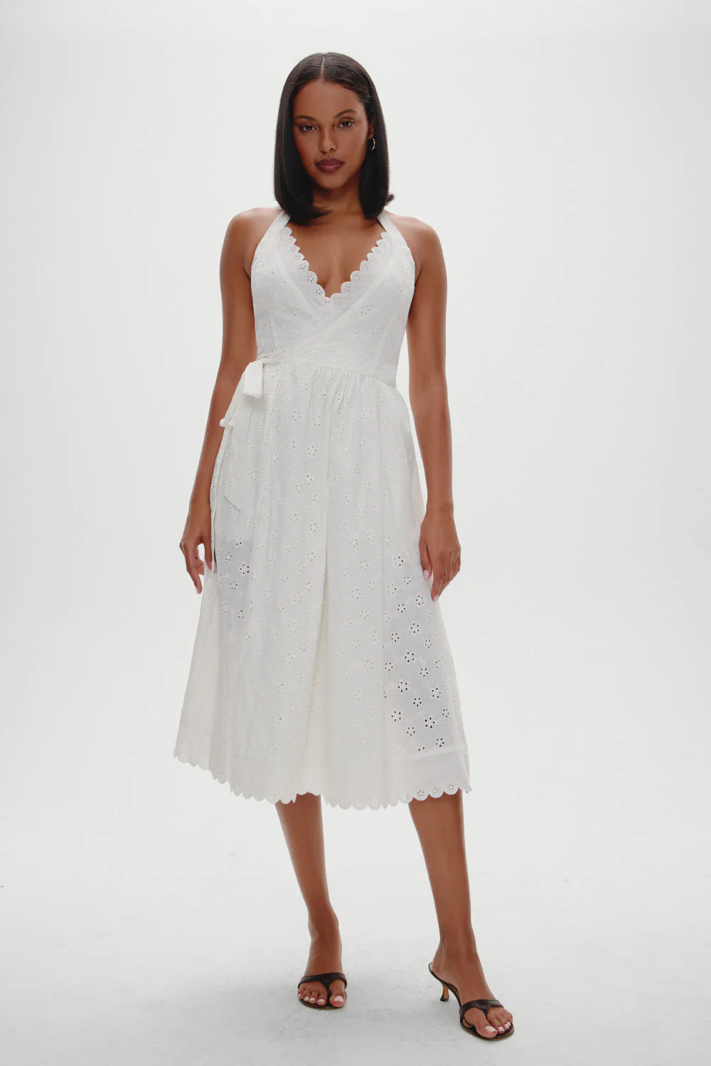 x BELLA HADID Fort Worth Fairy Midi Dress | Salt Air Eyelet - Image 6