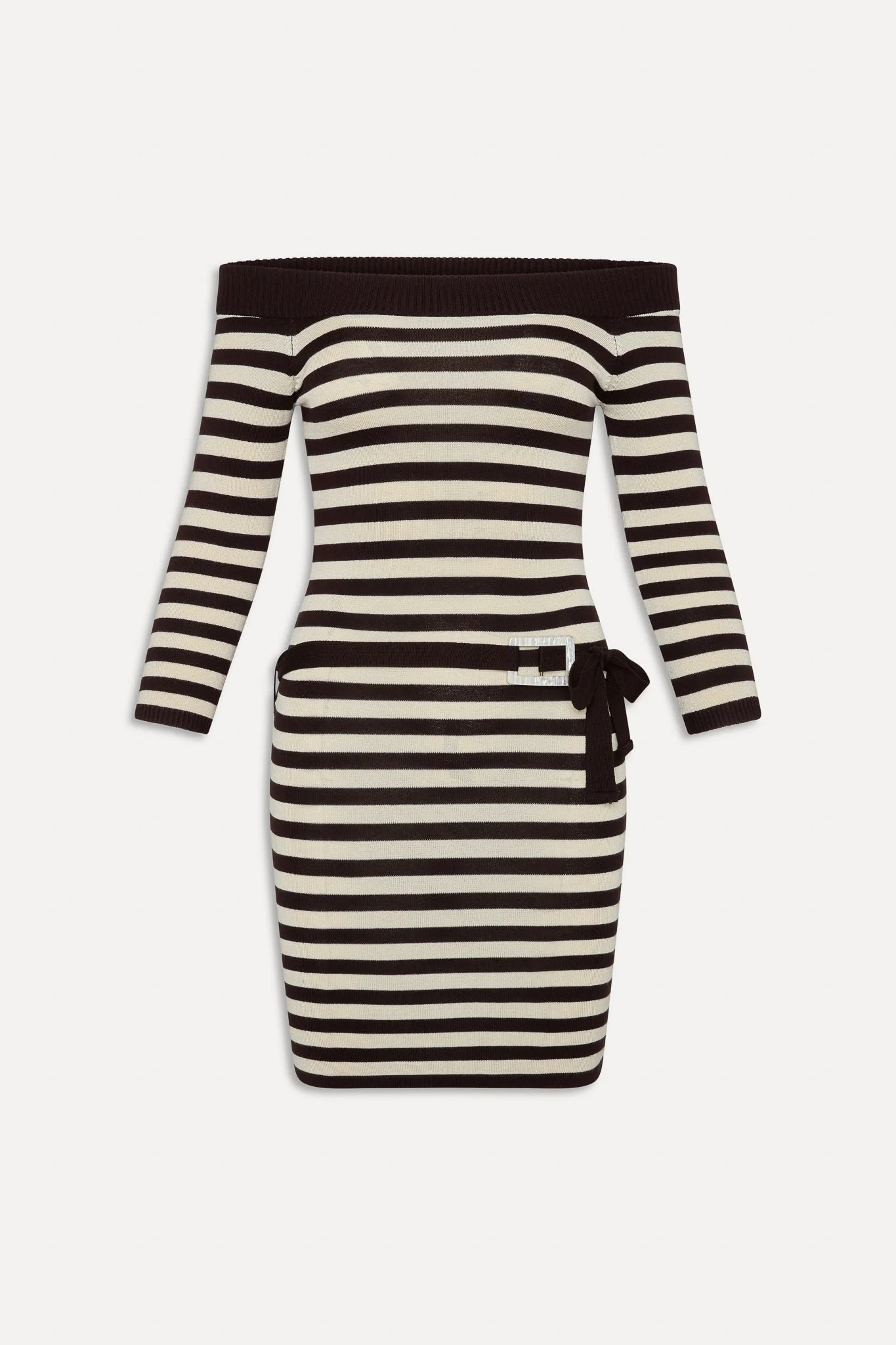 x BELLA HADID Saloon Knit Mini Dress | Cowboy Stripe - Image 3