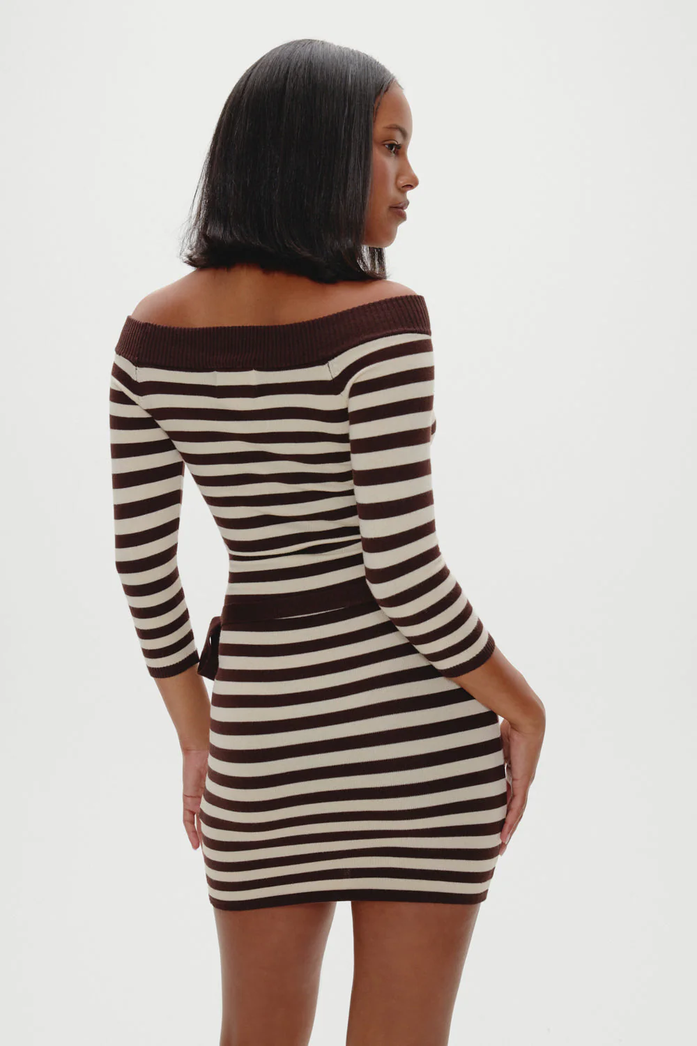 x BELLA HADID Saloon Knit Mini Dress | Cowboy Stripe - Image 6