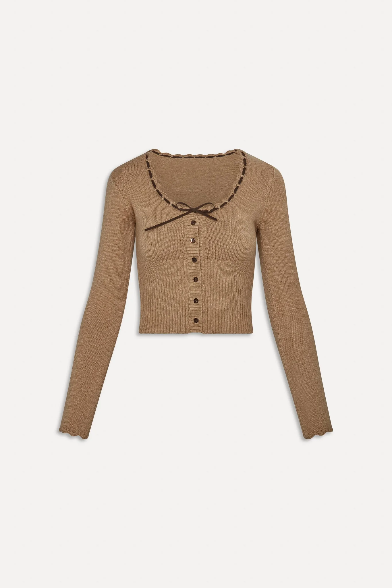 x BELLA HADID Texas Knit Cardigan | Caramel - Image 3