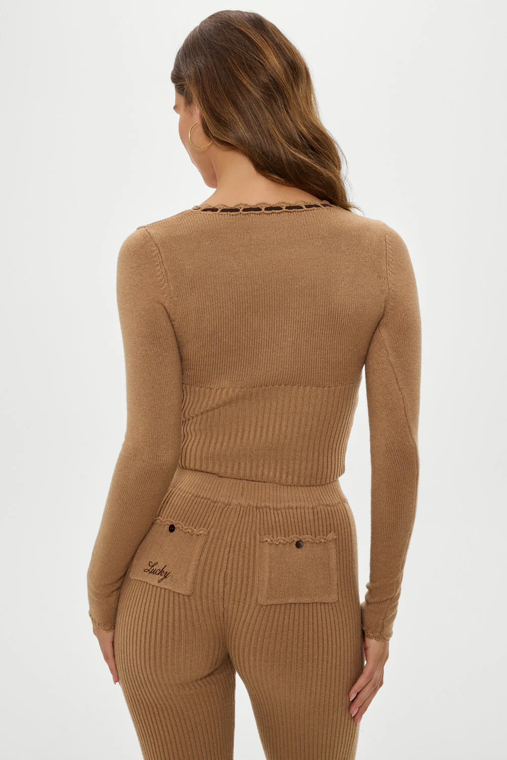 x BELLA HADID Texas Knit Cardigan | Caramel - Image 5