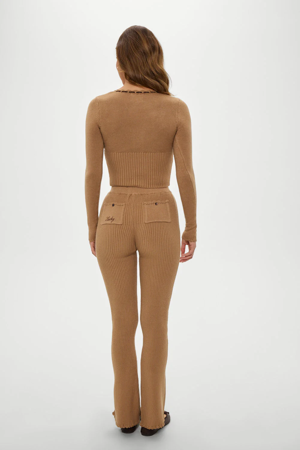 x BELLA HADID Texas Knit Pants | Caramel - Image 5