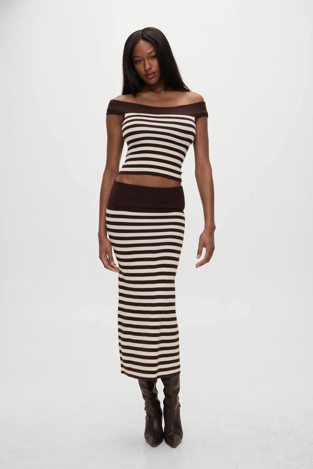 x BELLA HADID Tucker Knit Top | Cowboy Stripe - Image 2