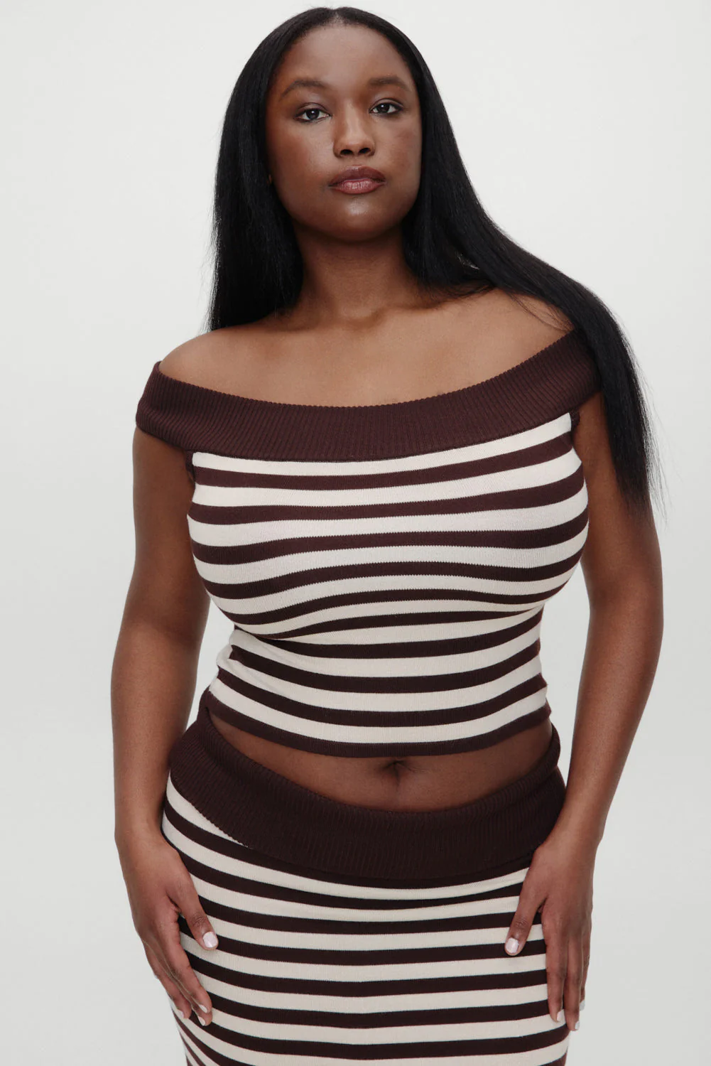 x BELLA HADID Tucker Knit Top | Cowboy Stripe - Image 7