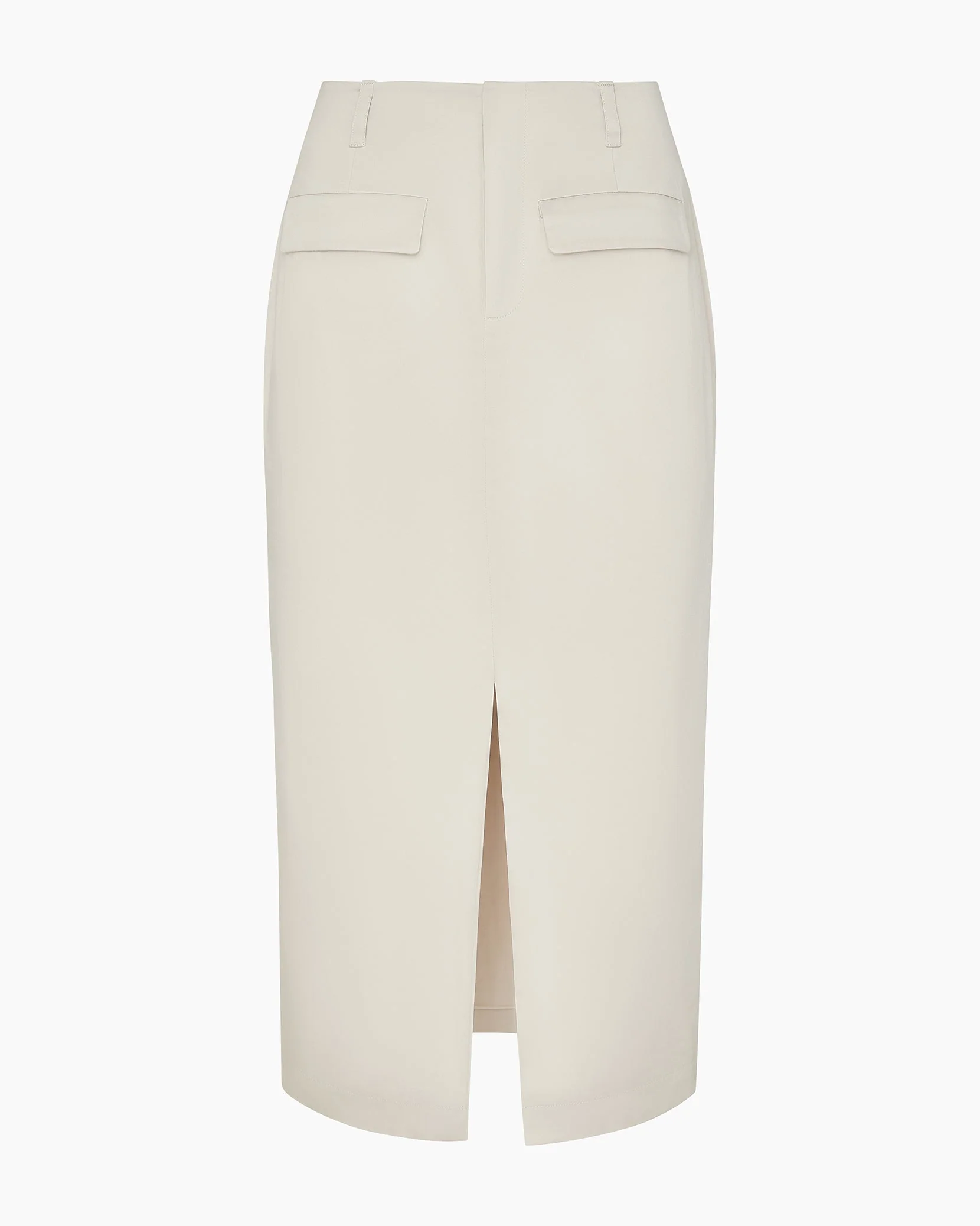 Womens | Front Slit Midi Skirt | Stone - Image 2