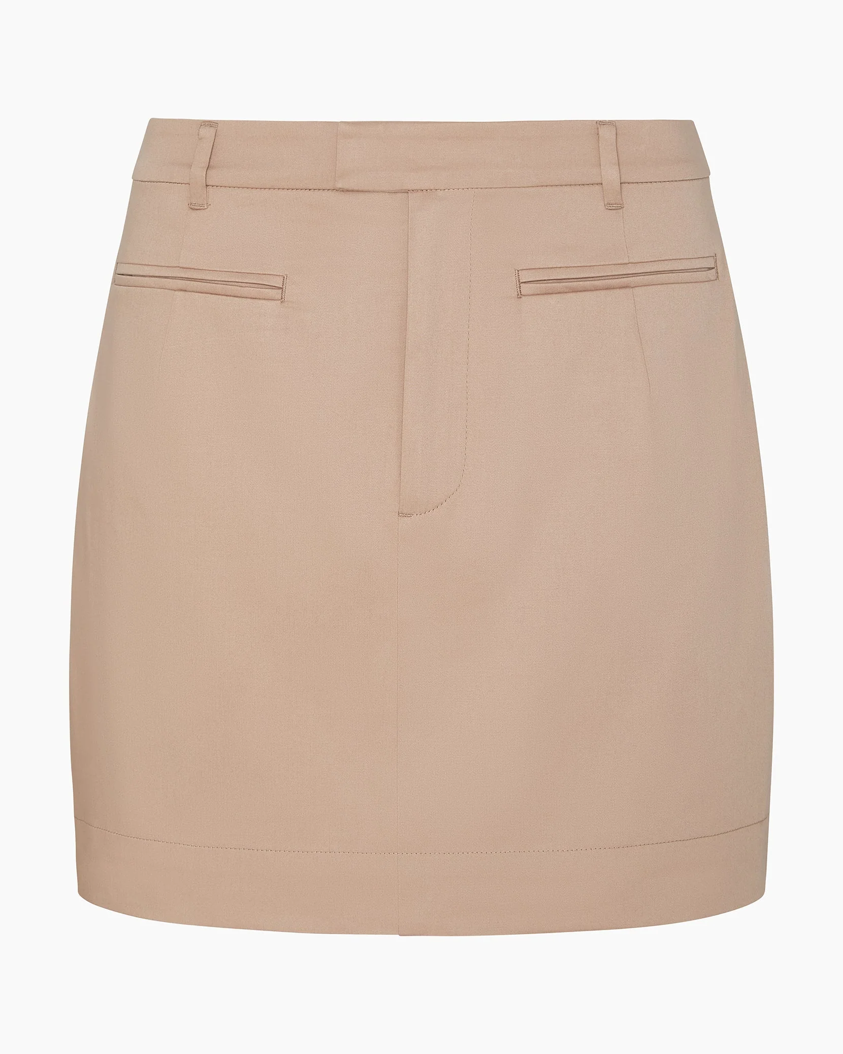 Womens | Front Welt Mini Skirt | Warm Taupe - Image 2
