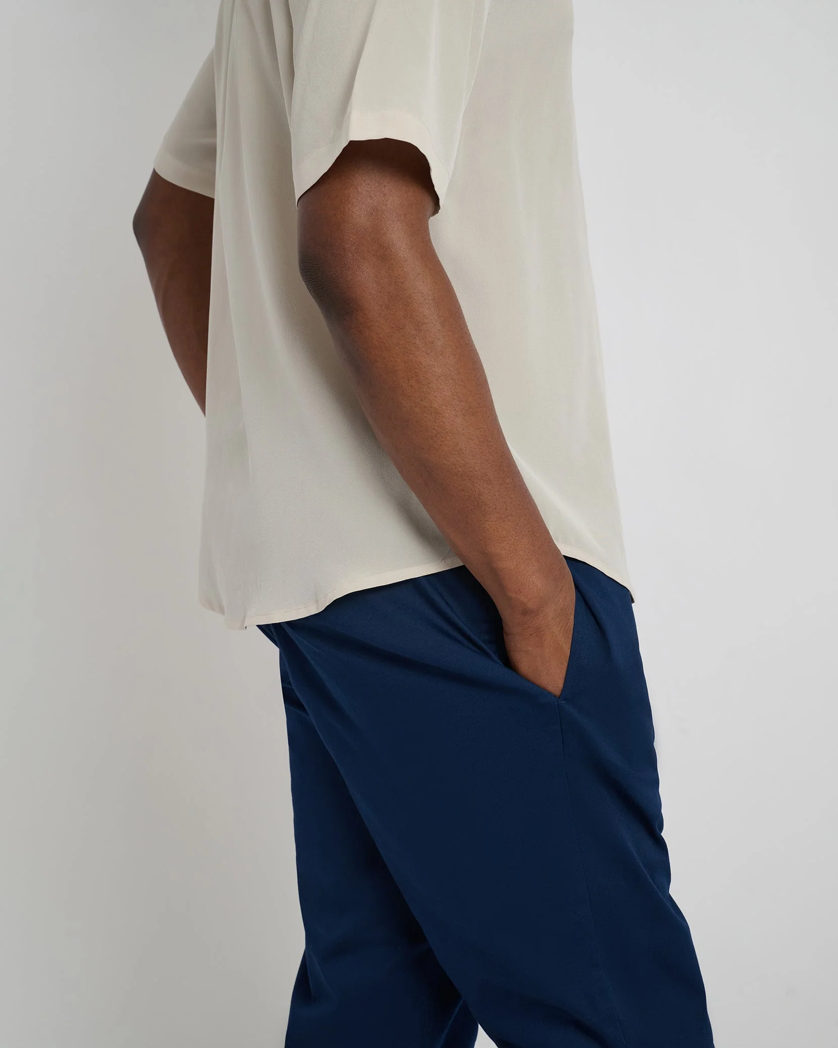 Mens | Garment Dye Cotton Drawstring Pant | Deep Navy - Image 2