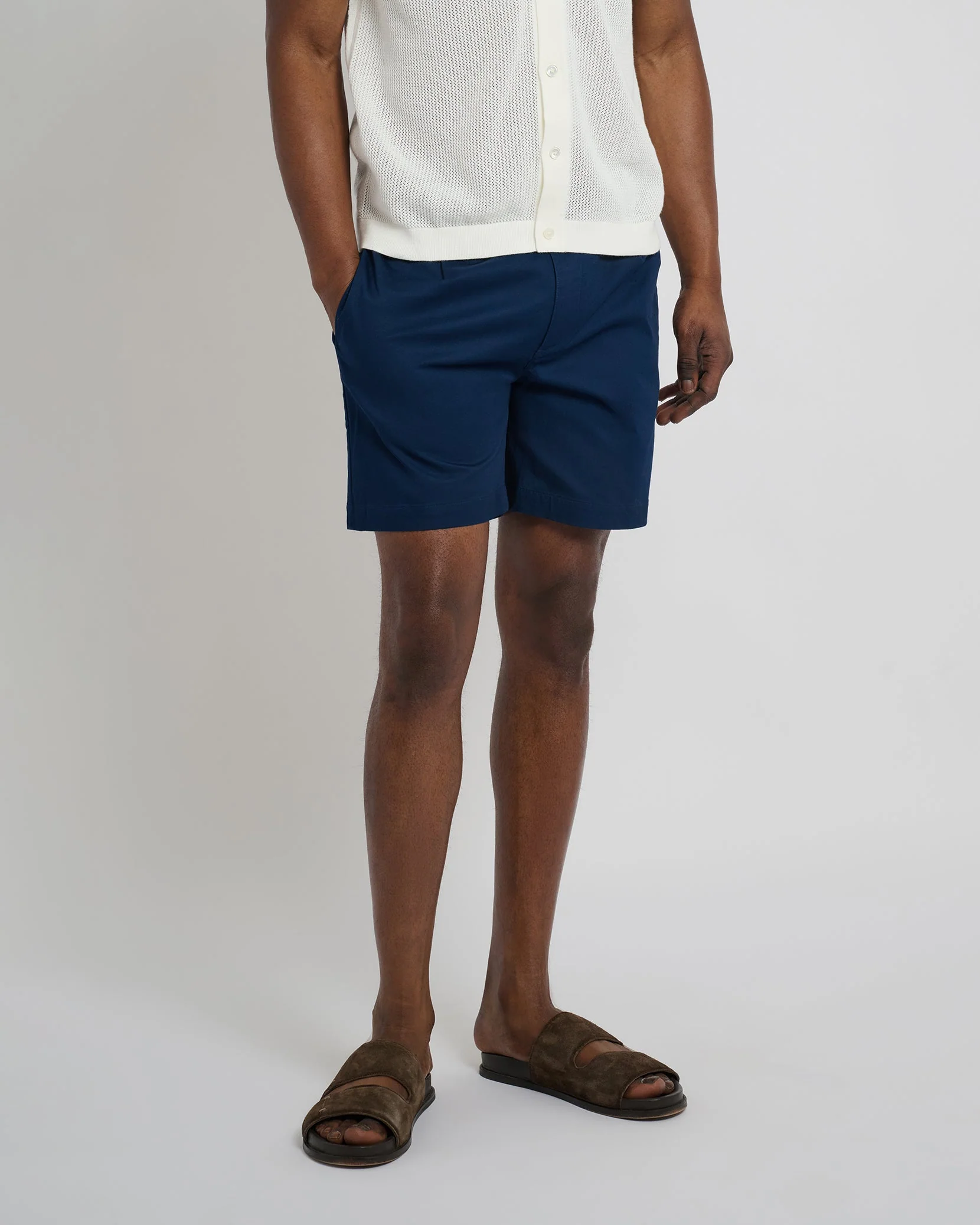 Mens | Garment Dye Cotton Drawstring Short | Deep Navy - Image 3