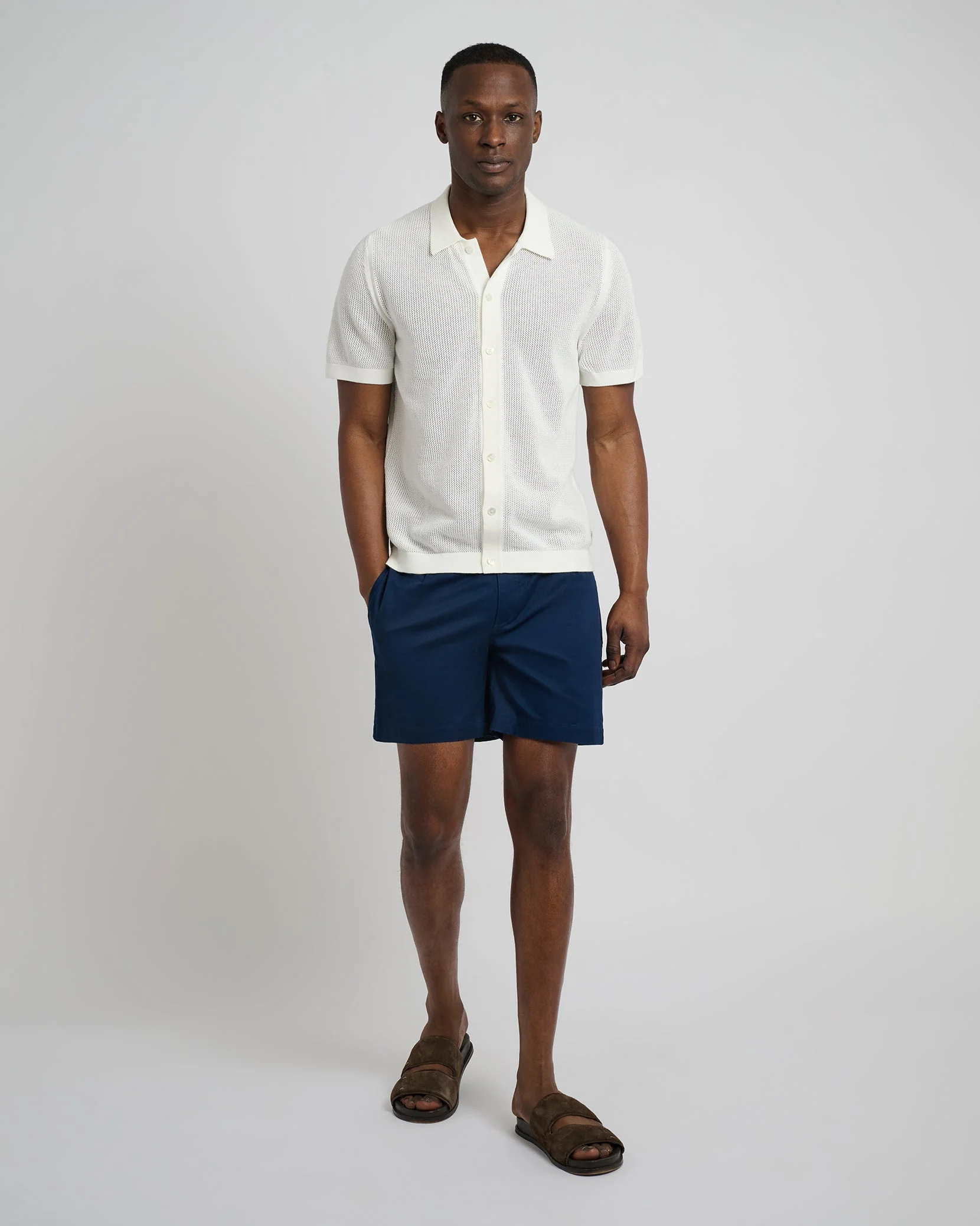 Mens | Garment Dye Cotton Drawstring Short | Deep Navy - Image 4