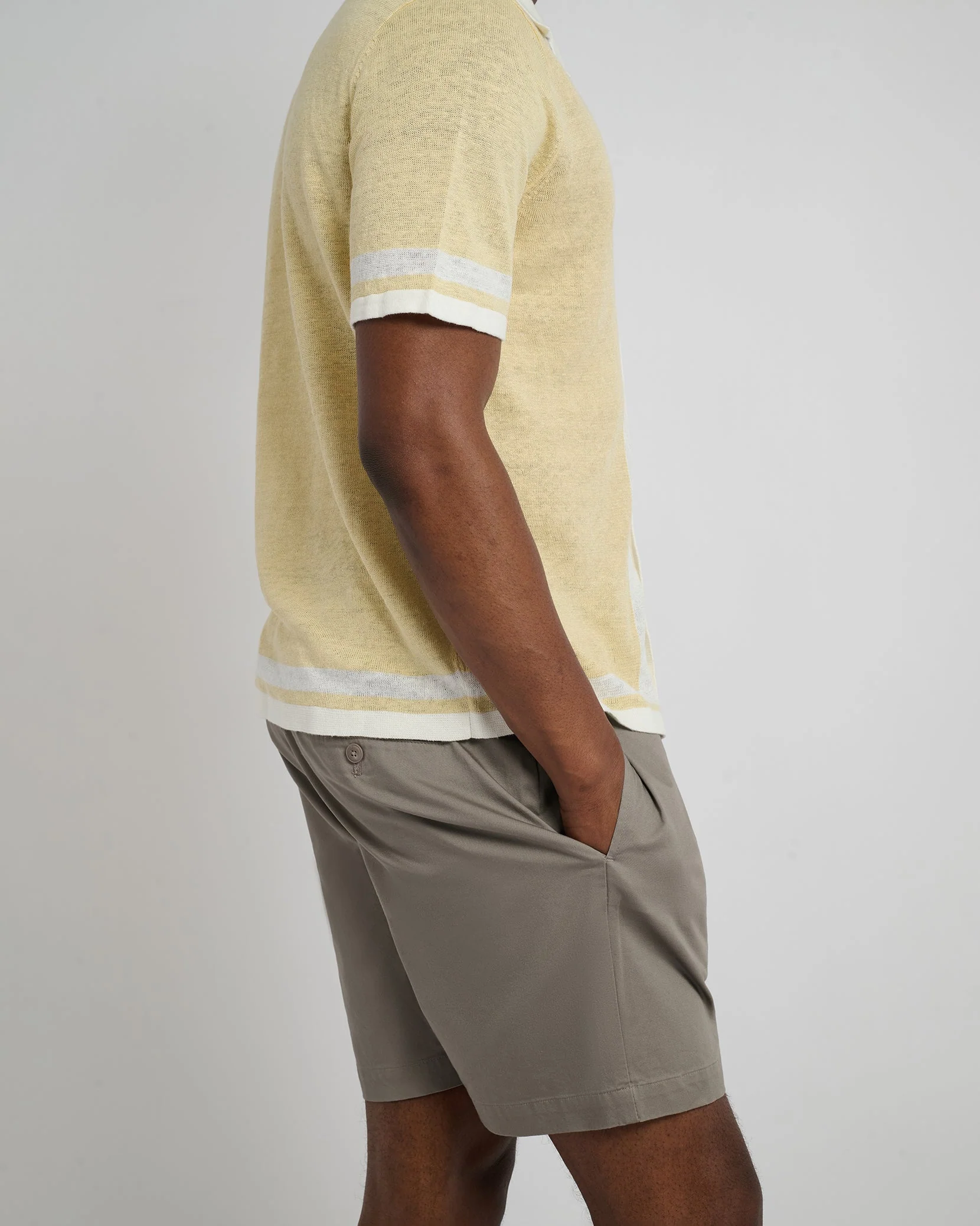 Mens | Garment Dye Cotton Drawstring Short | Cinder - Image 2