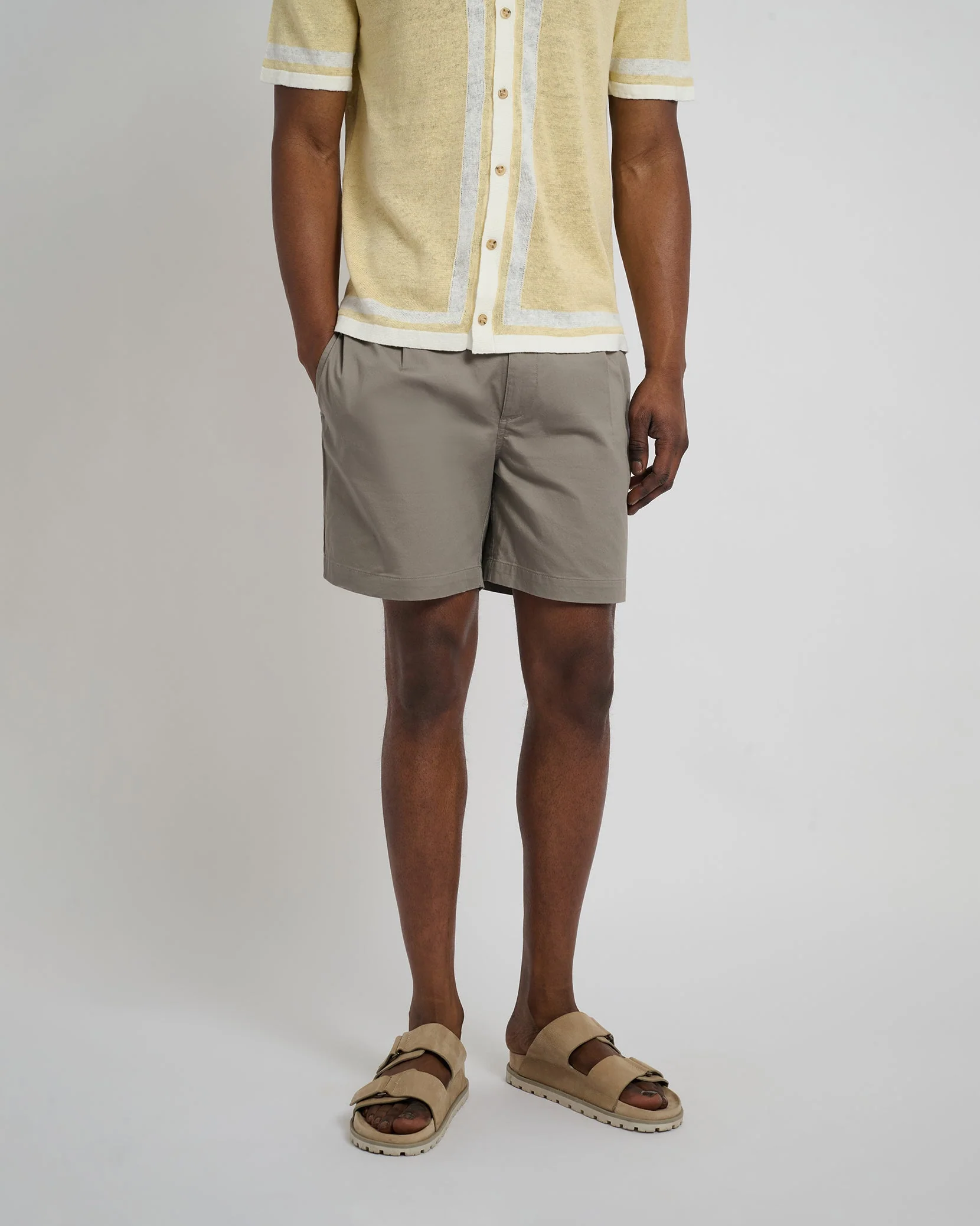 Mens | Garment Dye Cotton Drawstring Short | Cinder - Image 3