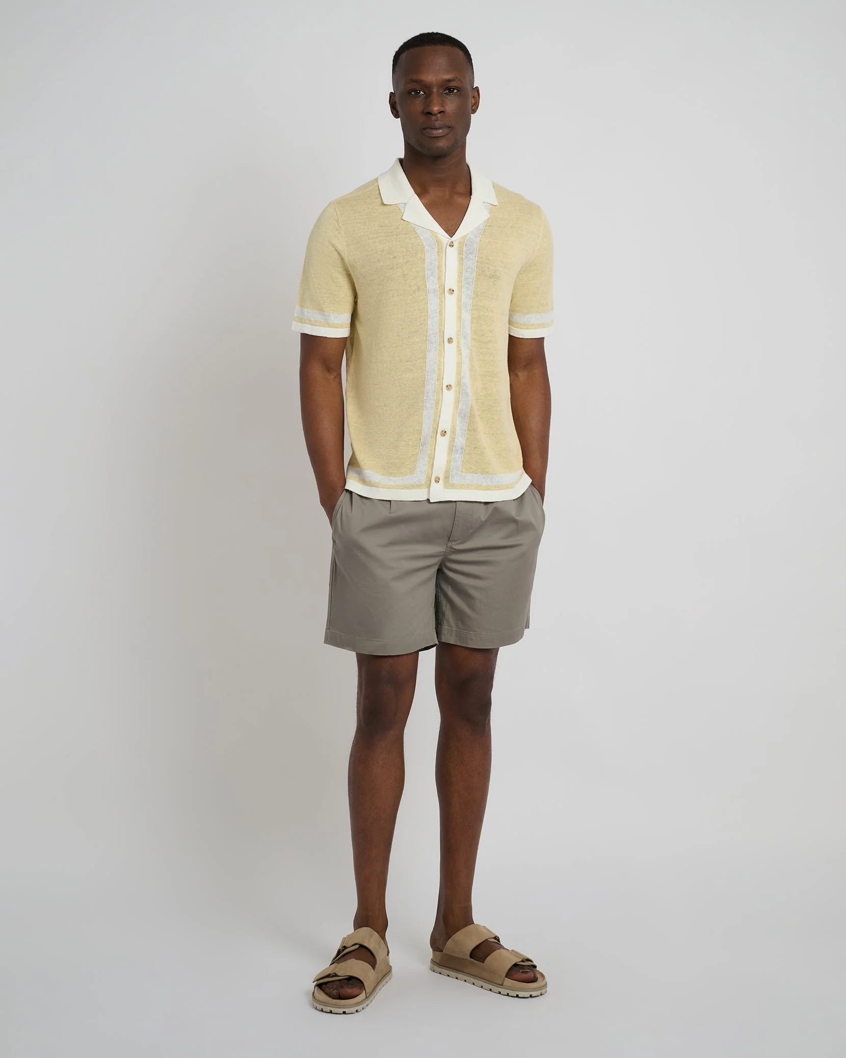 Mens | Garment Dye Cotton Drawstring Short | Cinder - Image 4