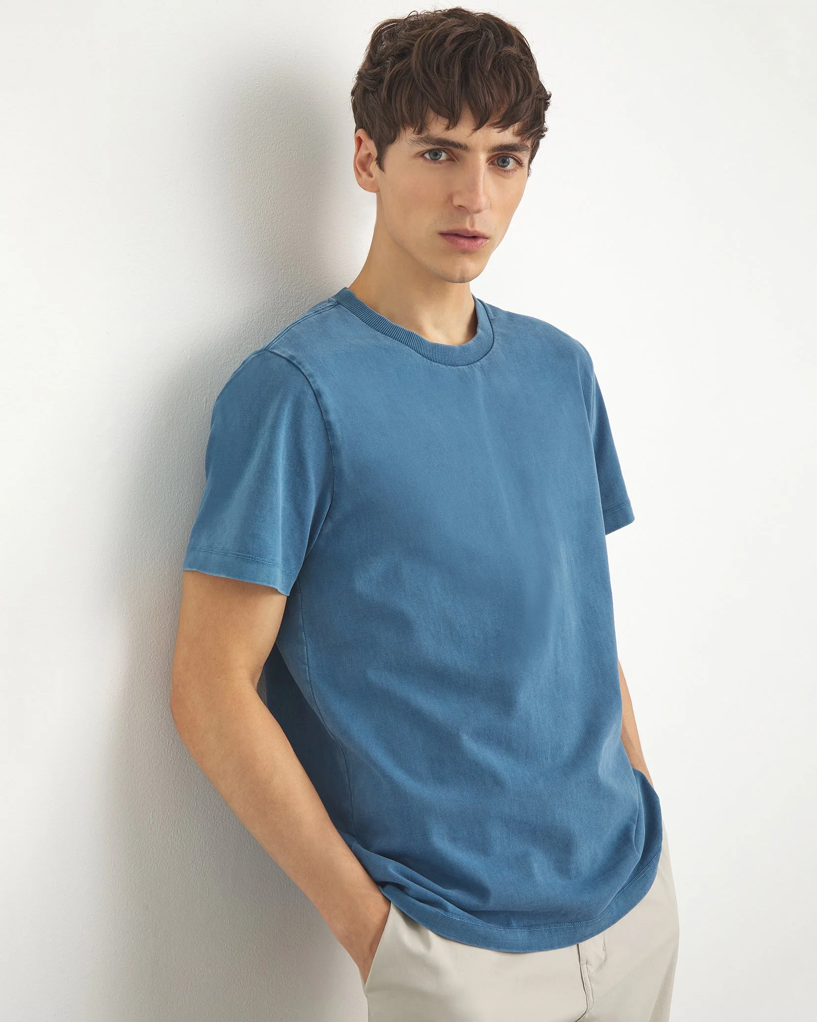 Mens | Garment Dye Jersey Crew Neck Tee | Lilac - Image 11