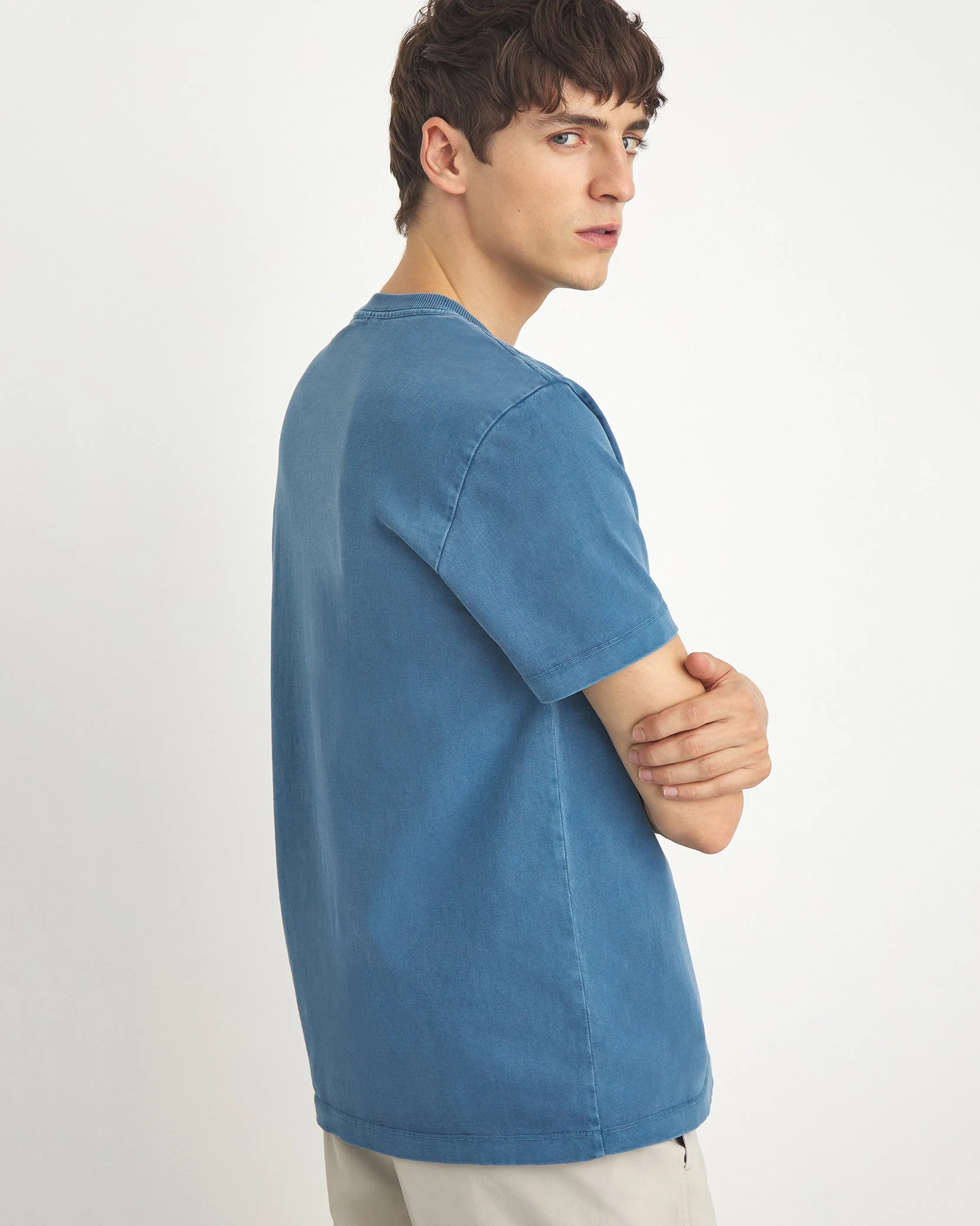 Mens | Garment Dye Jersey Crew Neck Tee | Lilac - Image 14