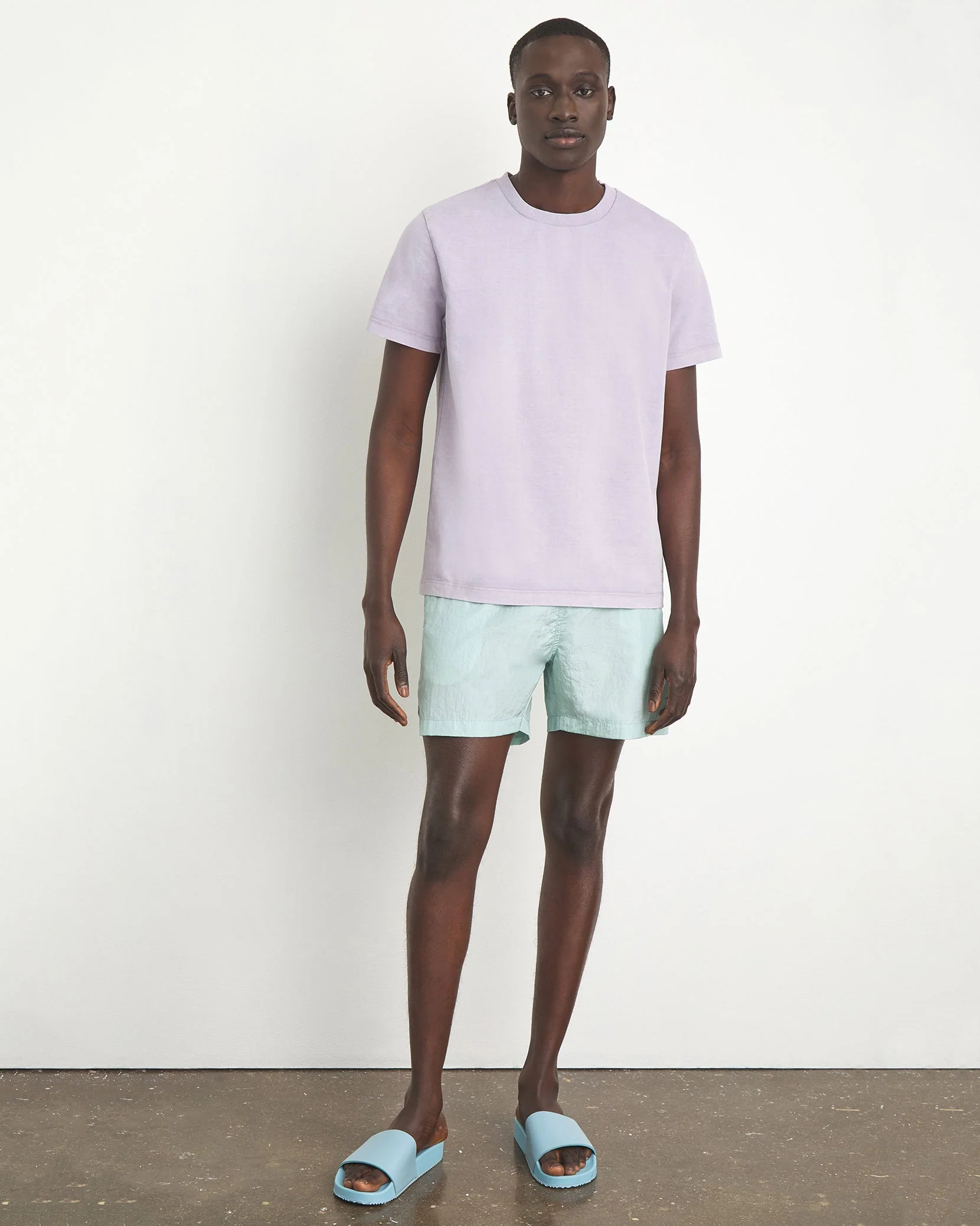 Mens | Garment Dye Jersey Crew Neck Tee | Lilac - Image 4