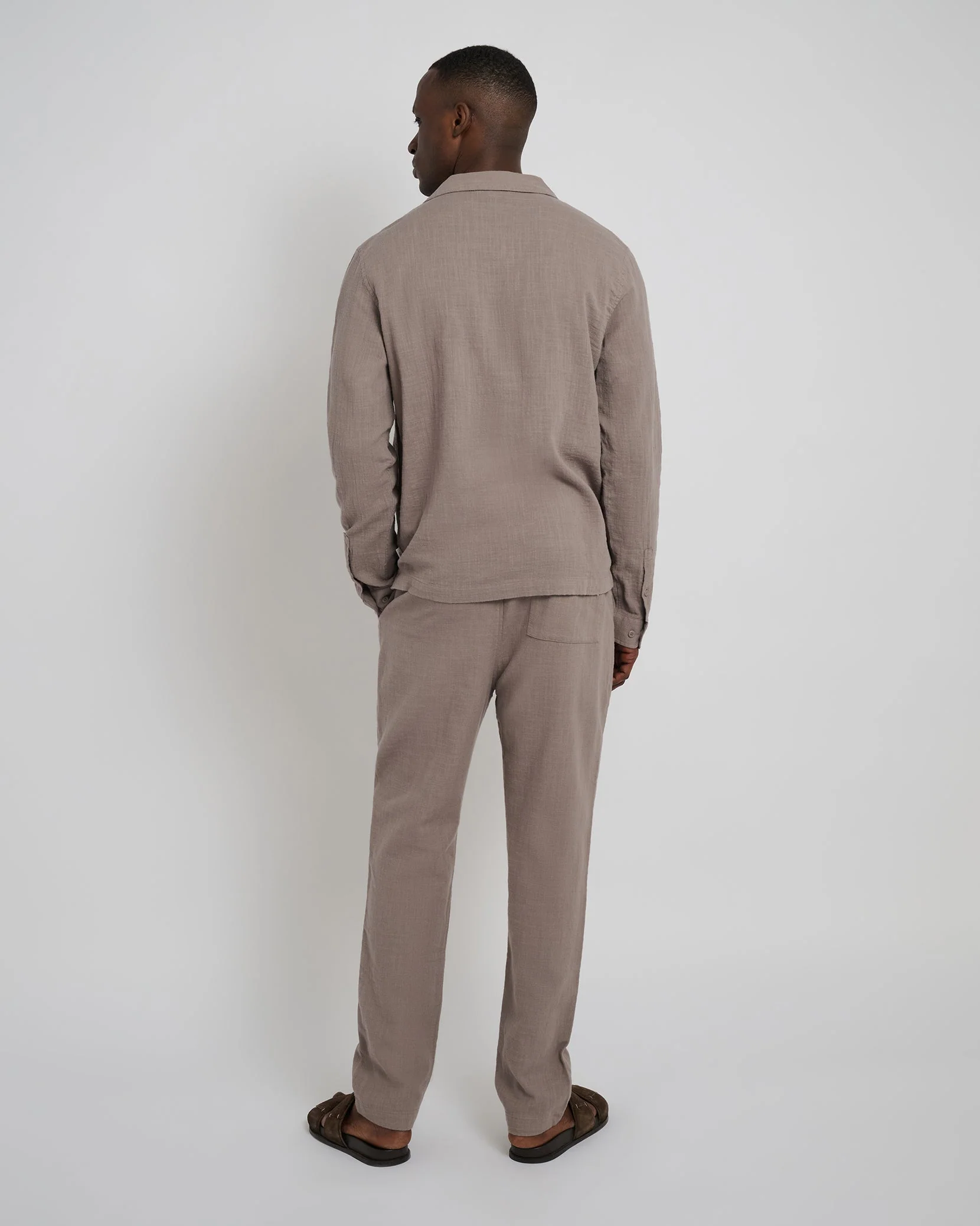 Mens | Gauze Popover Shirt | Cinder - Image 5