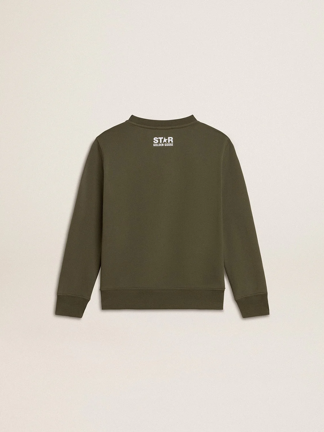 Kids | Dark Green Sweatshirt with White Maxi Star On The Front | Ivy Green x White - Image 4