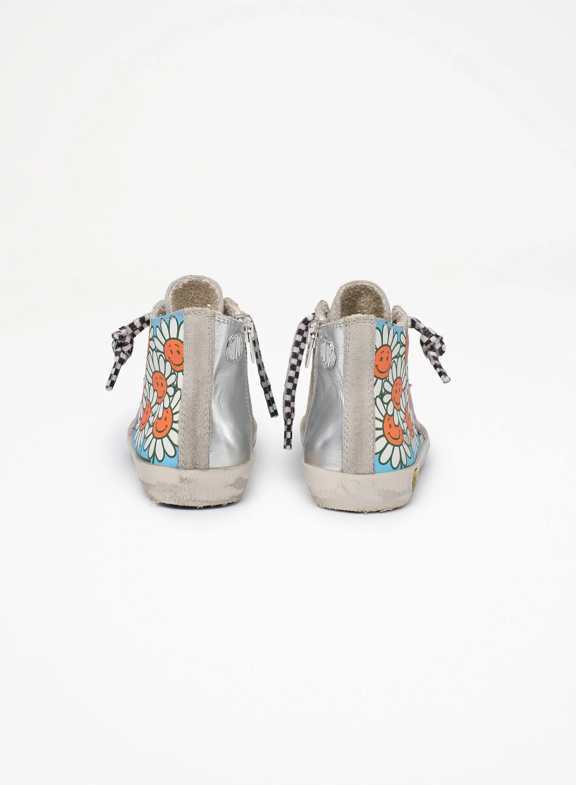 Kids | Francy Young Sneakers Floreal Print with Pink Leather Star | Multicolor x White x Rose Quartz x Ice - Image 3